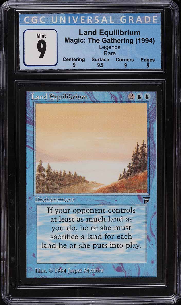 1994 Magic The Gathering MTG Legends Land Equilibrium R B CGC 9 MINT