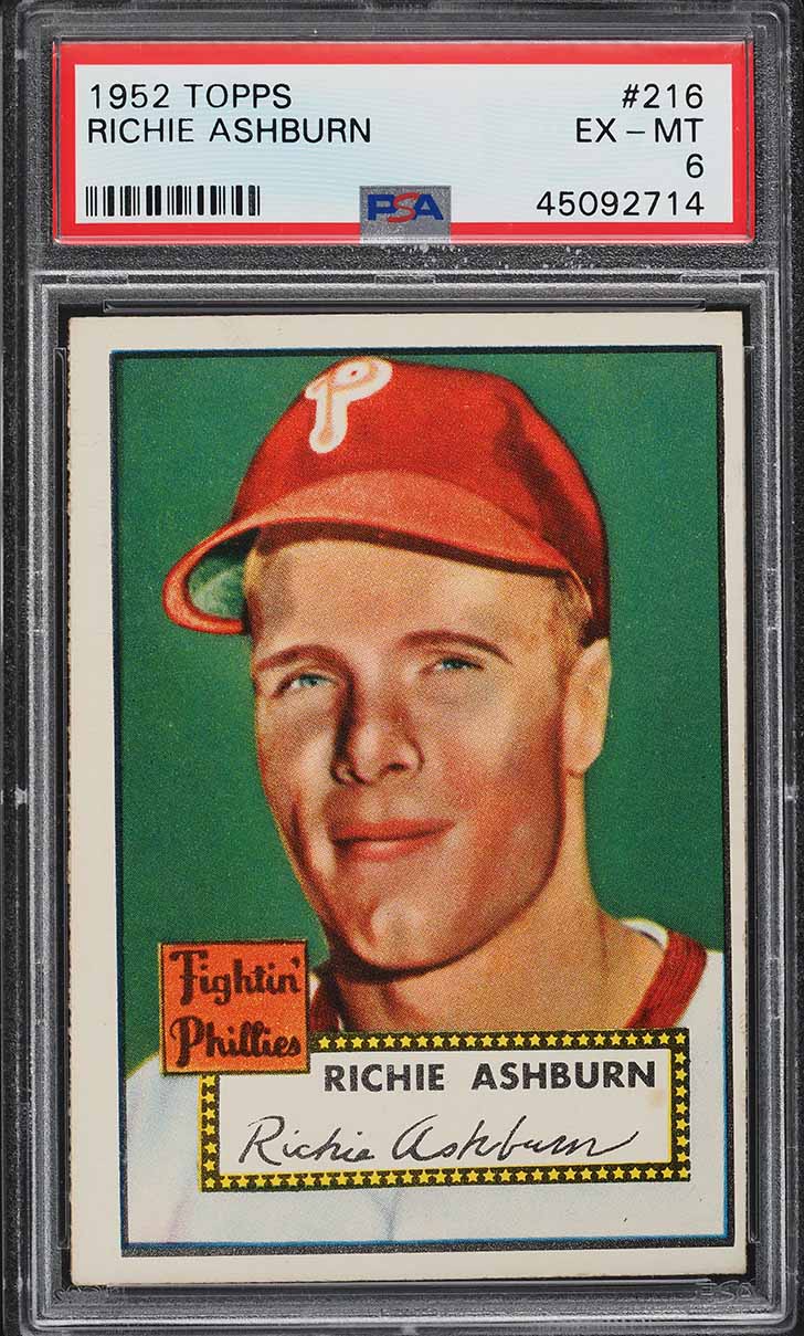 1952 Topps Richie Ashburn #216 PSA 6 EXMT