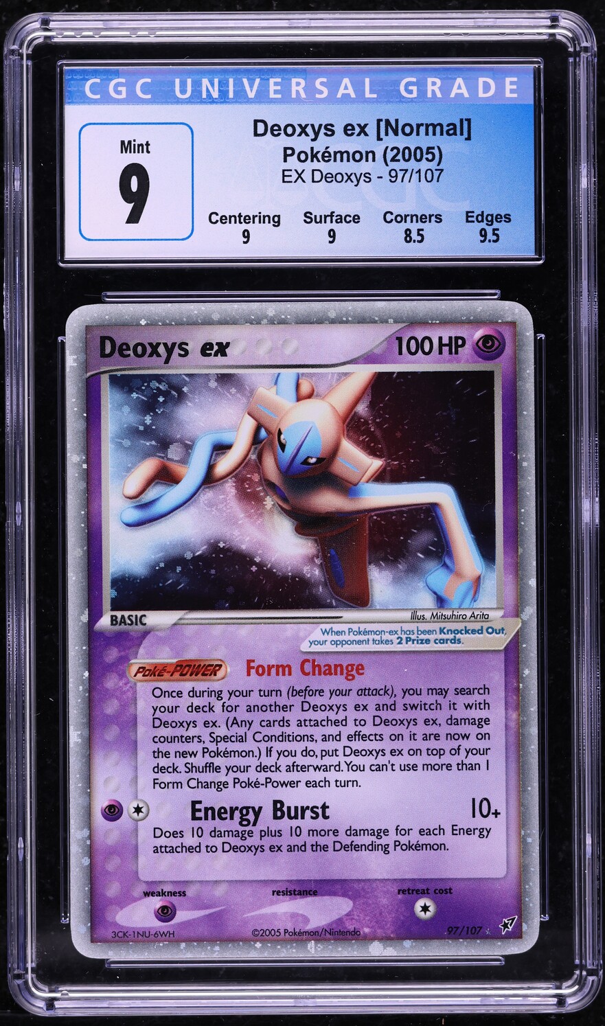2005 Pokemon Ex Deoxys Holo Deoxys ex #97 CGC 9 MINT