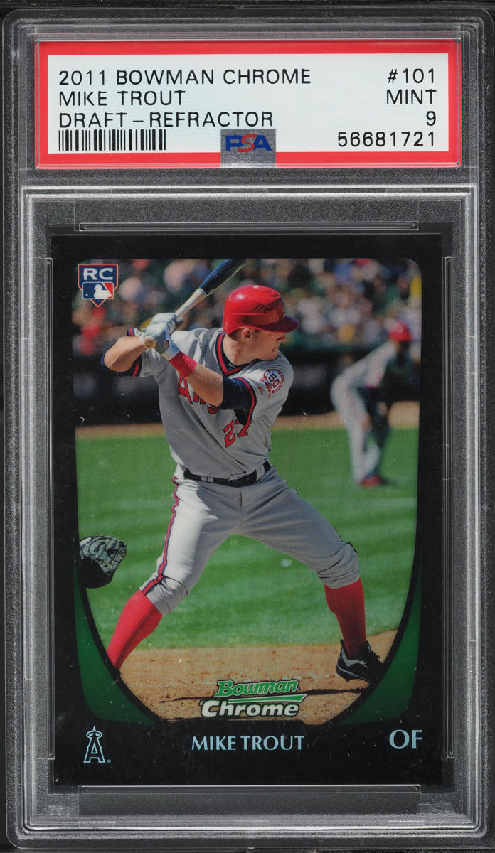 2011 Bowman Chrome Draft Refractor Mike Trout ROOKIE #101 PSA 9 MINT