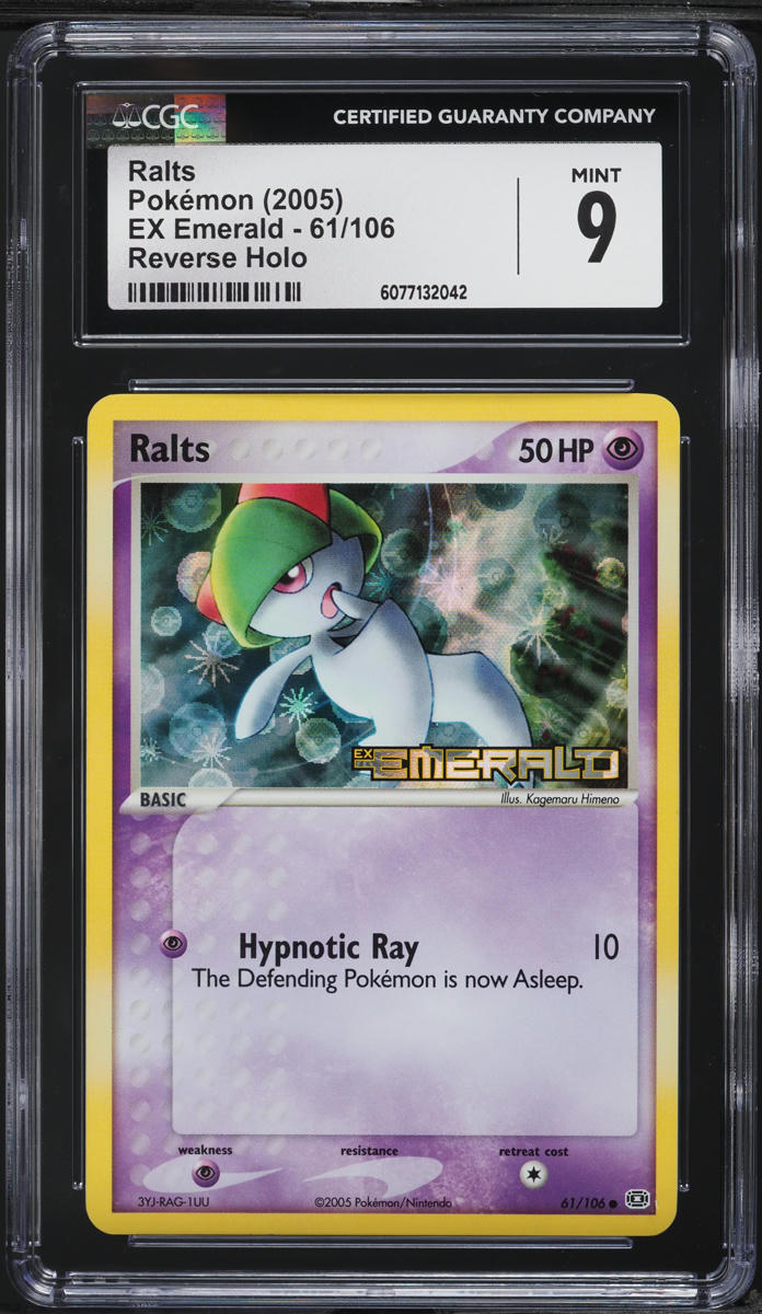 2005 Pokemon EX Emerald Reverse Holo Ralts #61 CGC 9 MINT