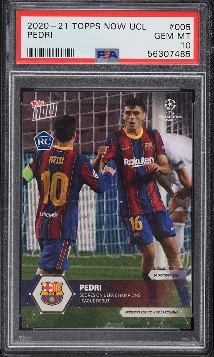 2020 Topps Now UEFA Champions League Pedri ROOKIE #5 PSA 10 GEM MINT