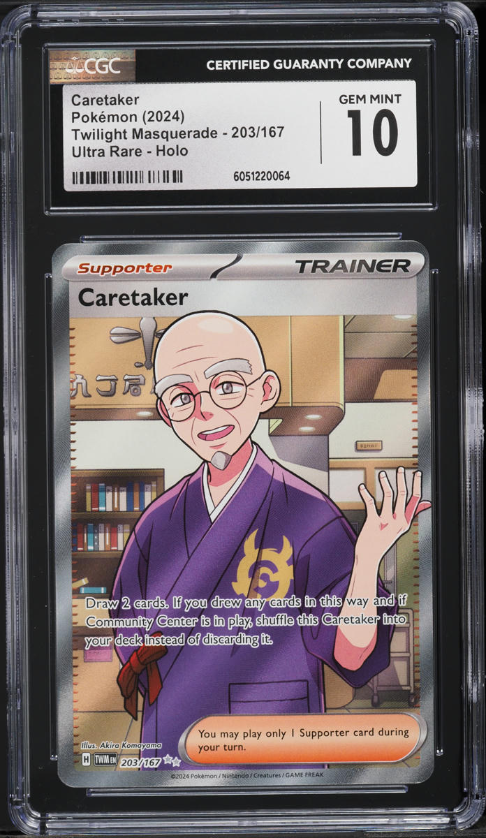 2024 Pokemon SV Twilight Masquerade Full Art Caretaker #203 CGC 10 GEM MINT