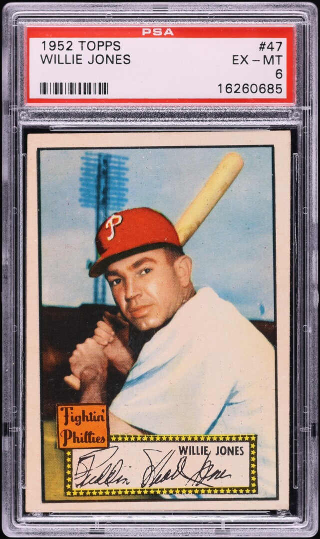 1952 Topps Willie Jones #47 PSA 6 EXMT