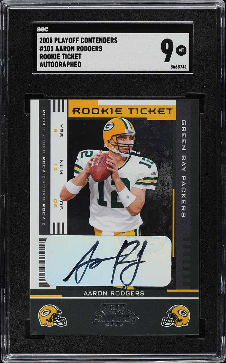 2005 Playoff Contenders Aaron Rodgers ROOKIE AUTO #101 SGC 9 MINT