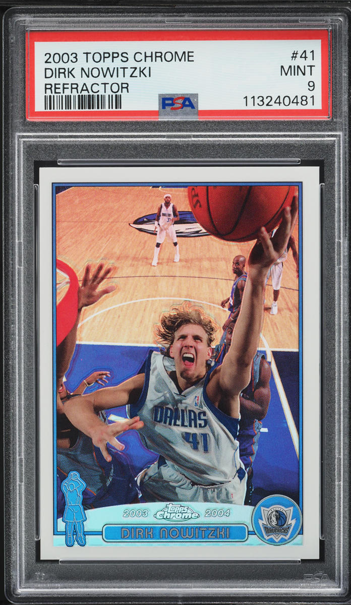2003 Topps Chrome Refractor Dirk Nowitzki #41 PSA 9 MINT