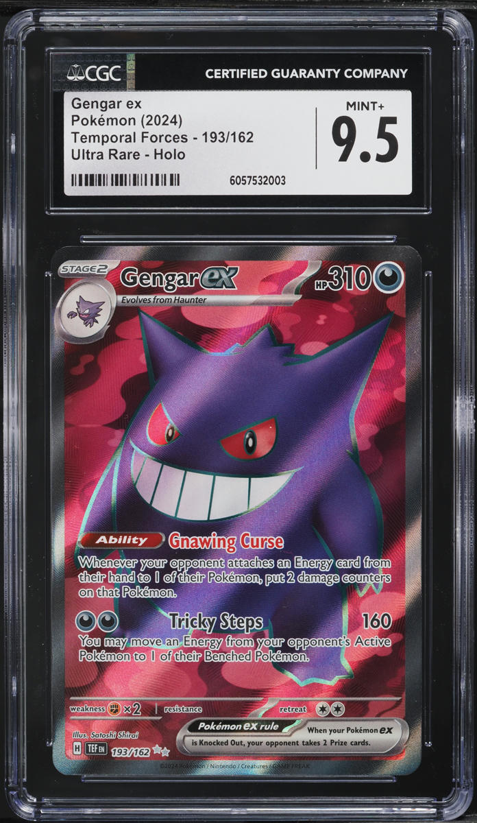 2024 Pokemon SV Temporal Forces Full Art Gengar ex #193 CGC 9.5 MINT+