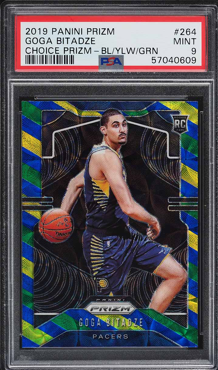 2019 Panini Prizm Choice Blue Yellow Green Goga Bitadze ROOKIE #264 PSA 9 MINT