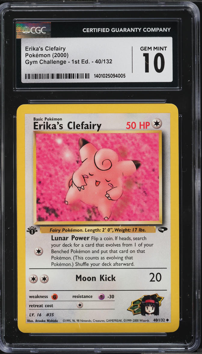 2000 Pokemon Gym Challenge 1st Edition Erika's Clefairy #40 CGC 10 GEM MINT