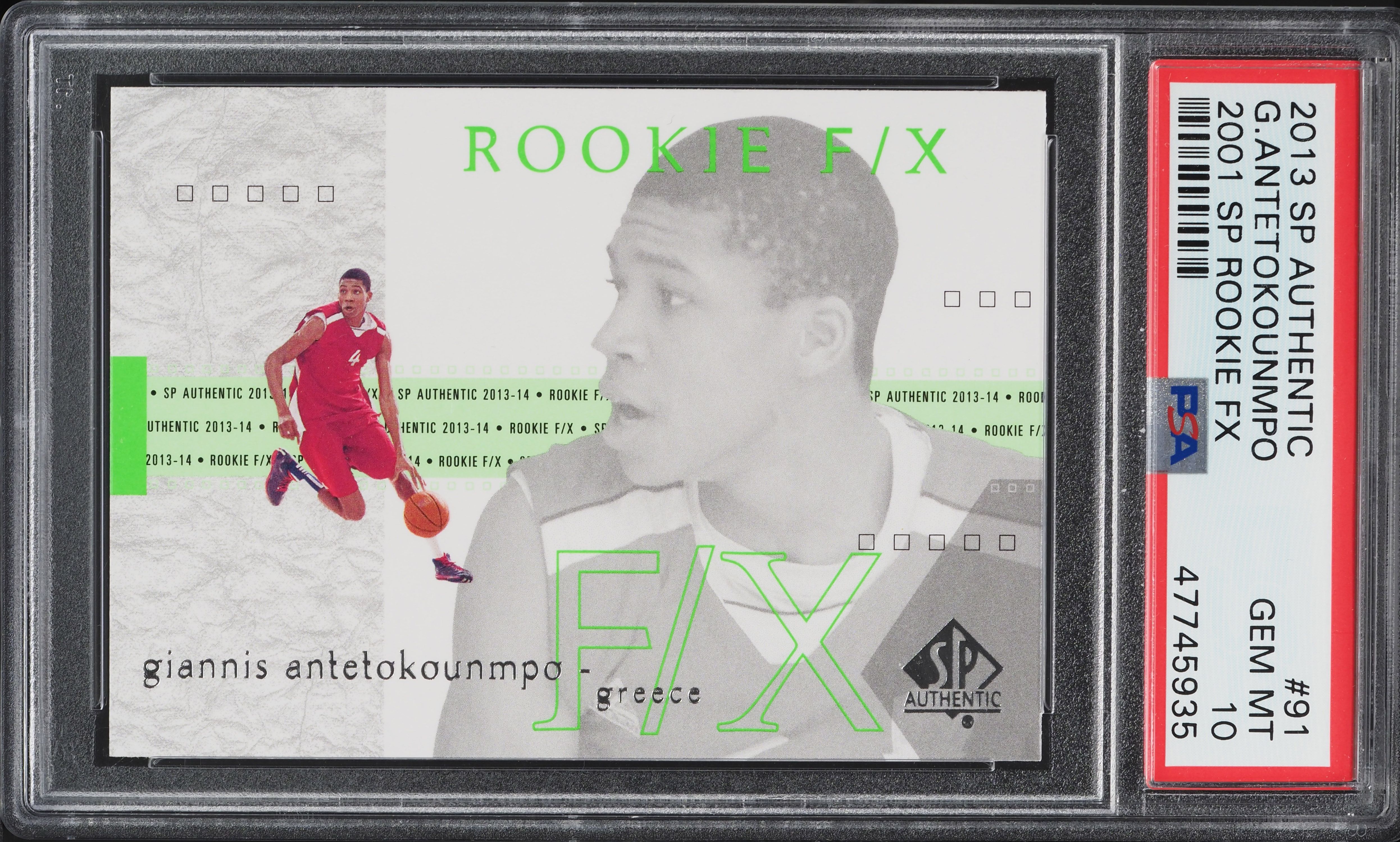 2013 SP Authentic '01 F/X Giannis Antetokounmpo ROOKIE #91 PSA 10 GEM MINT