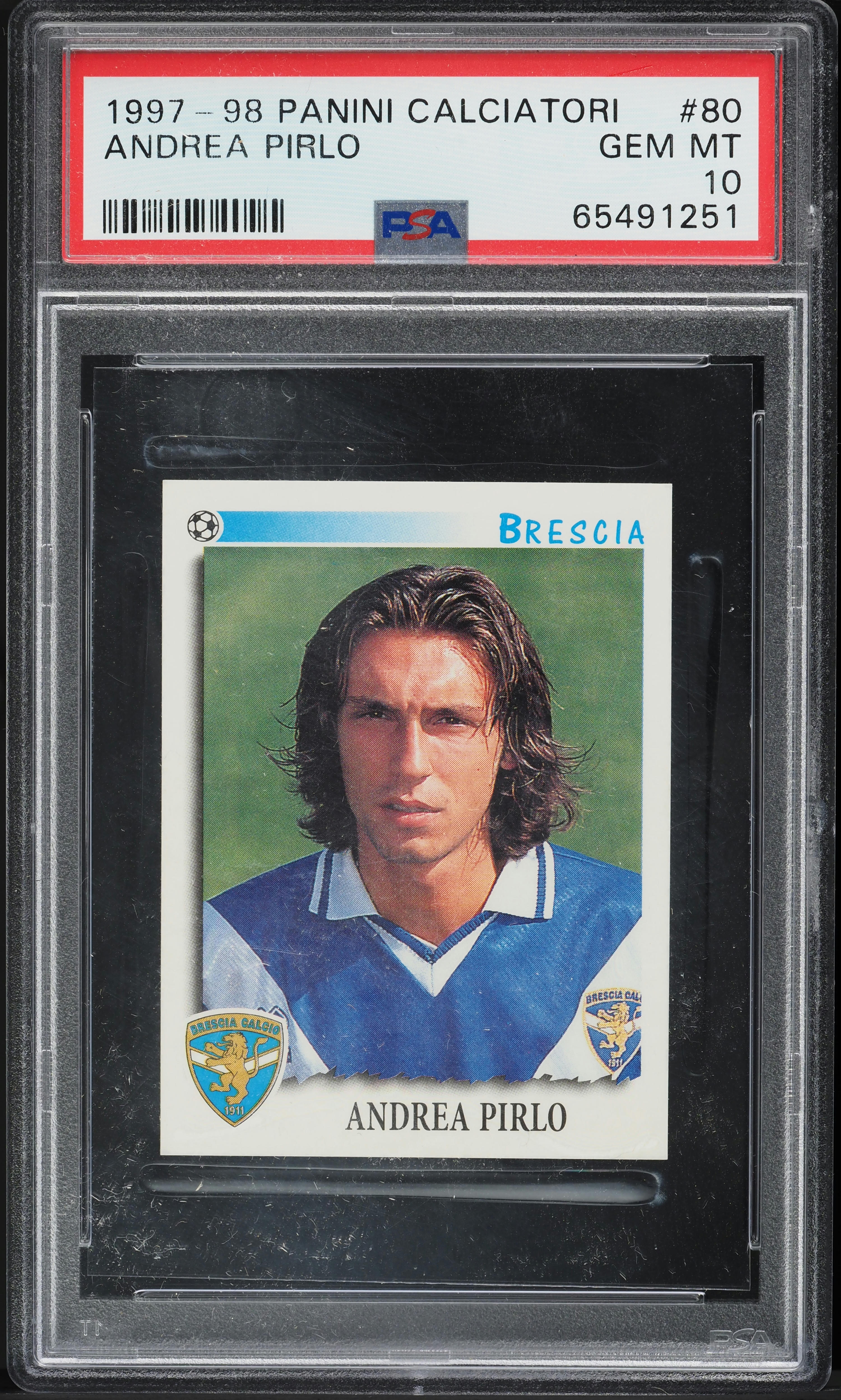 1997 Panini Calciatori Stickers Andrea Pirlo ROOKIE #80 PSA 10 GEM MINT