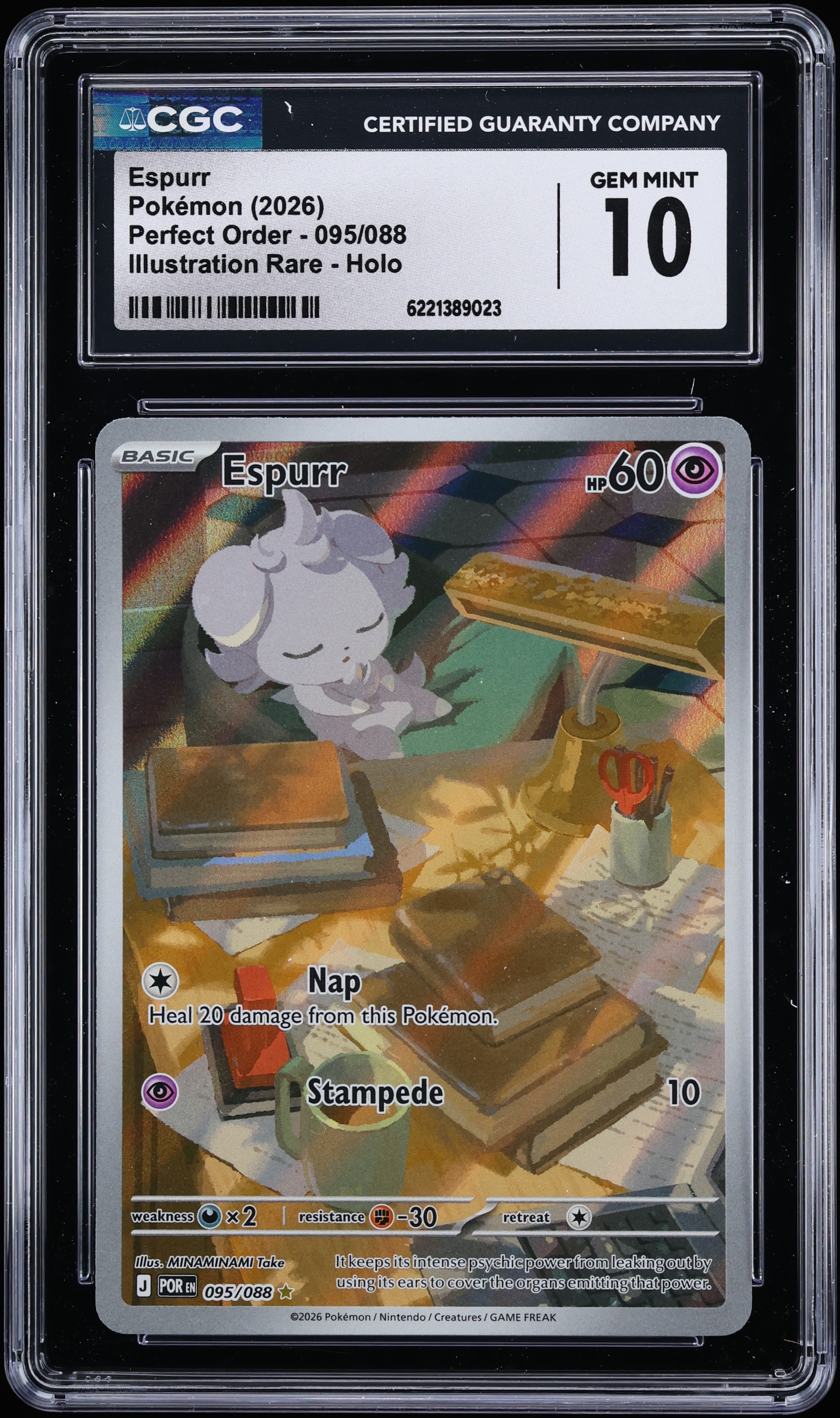 2026 Pokemon Mega Evolution Perfect Order IR Espurr #95 CGC 10 GEM MINT