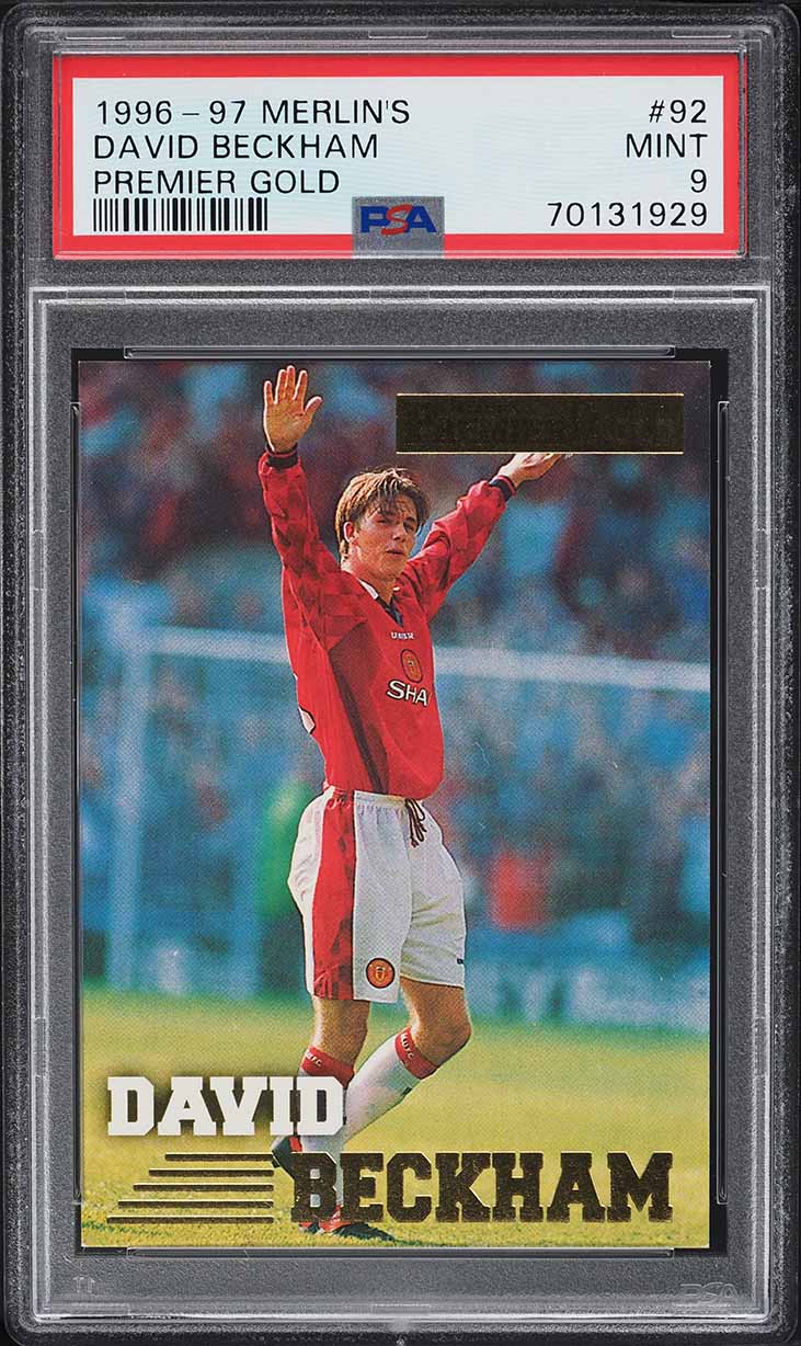 1996 Merlin's Premier Gold David Beckham ROOKIE #92 PSA 9 MINT