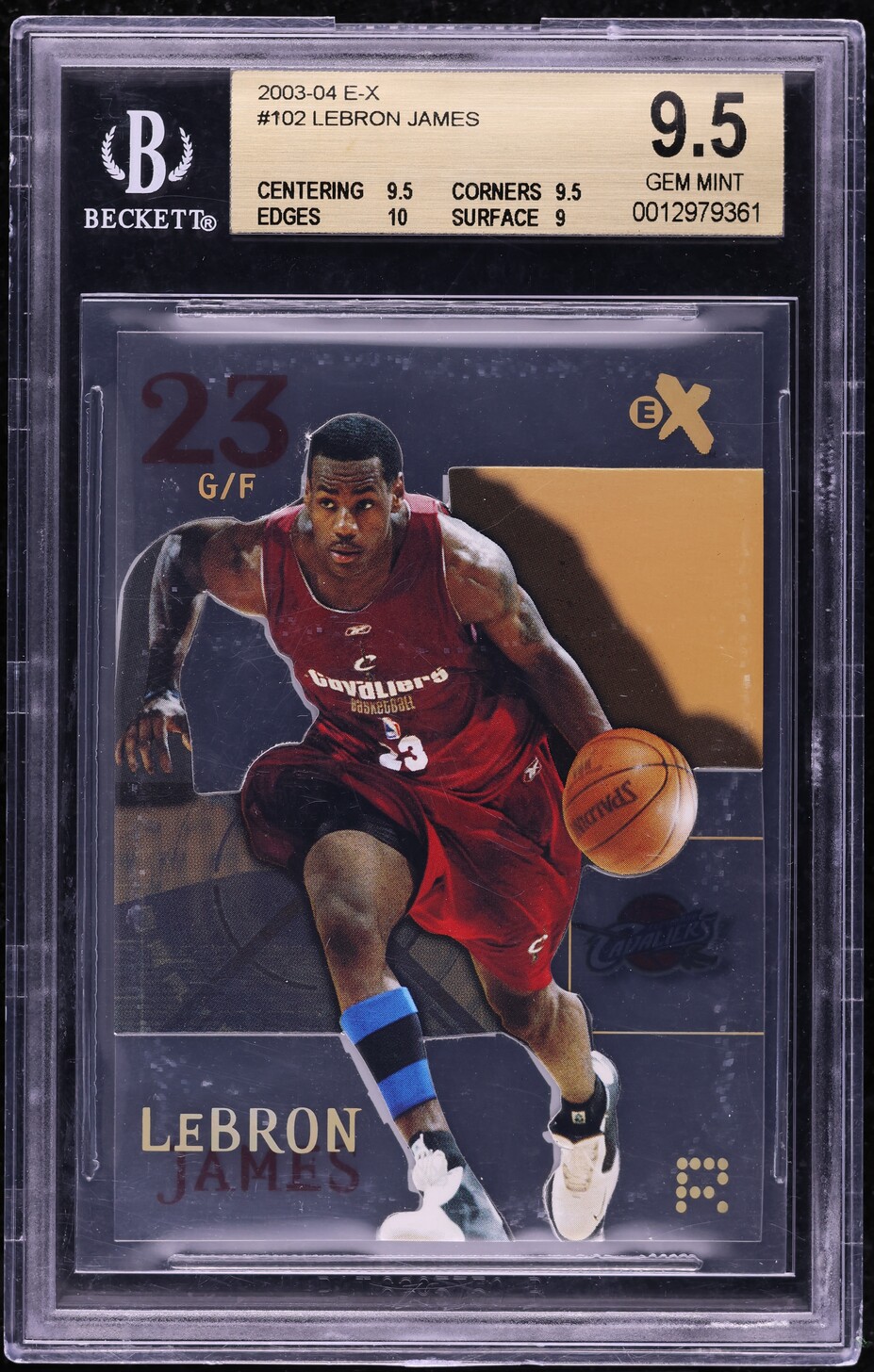 2003 Fleer E-X LeBron James ROOKIE #102 BGS 9.5 GEM MINT