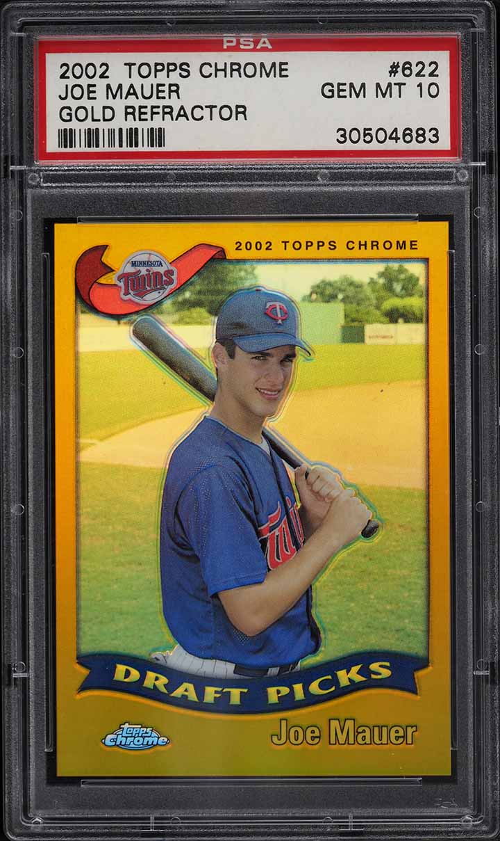 2002 Topps Chrome Gold Refractor Joe Mauer ROOKIE #622 PSA 10 GEM MINT