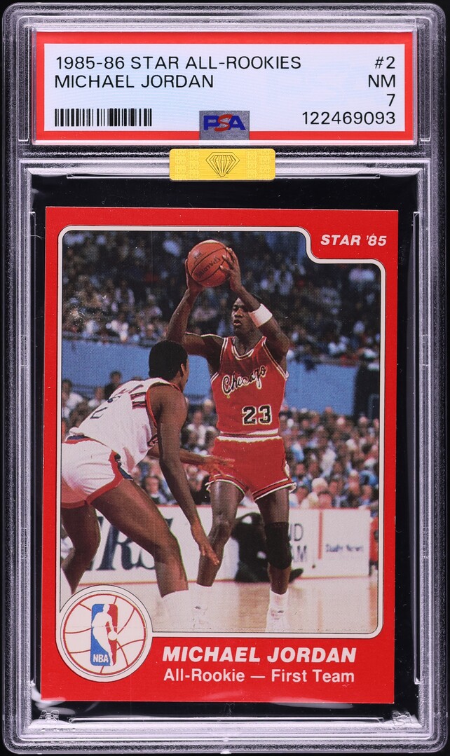 1985 Star All-Rookie Team Michael Jordan ROOKIE #2 MBA PSA 7 NRMT