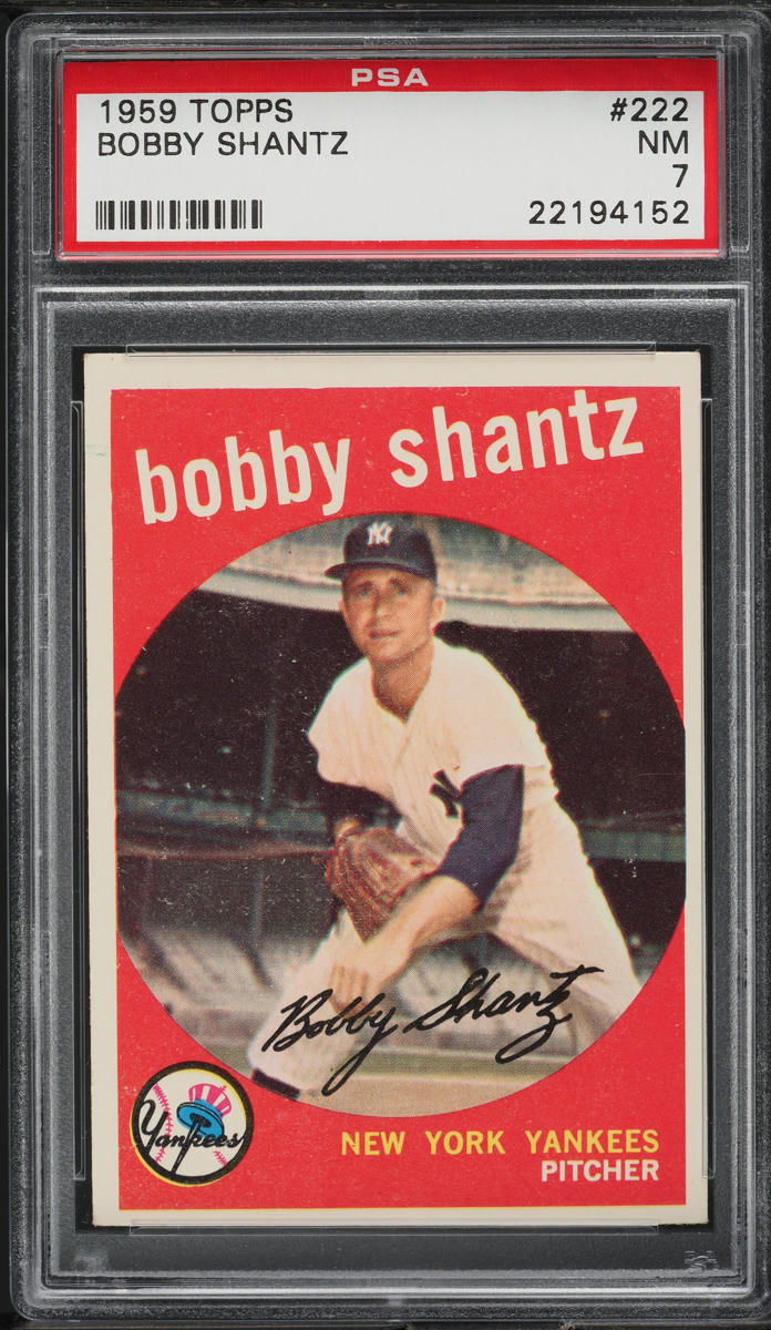 1959 Topps Bobby Shantz WHITE BACK #222 PSA 7 NRMT