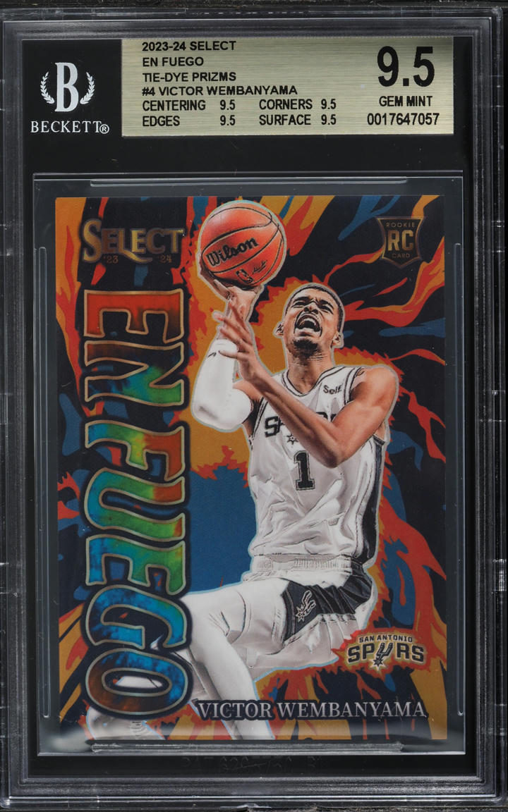2023 Select En Fuego Tie-Dye Prizm Victor Wembanyama ROOKIE /25 #4 BGS 9.5 GEM