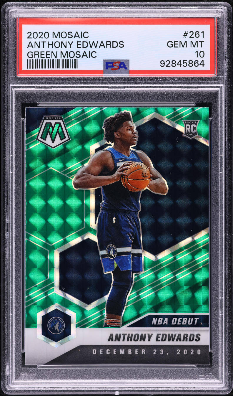 2020 Panini Mosaic Green Anthony Edwards ROOKIE #261 PSA 10 GEM MINT