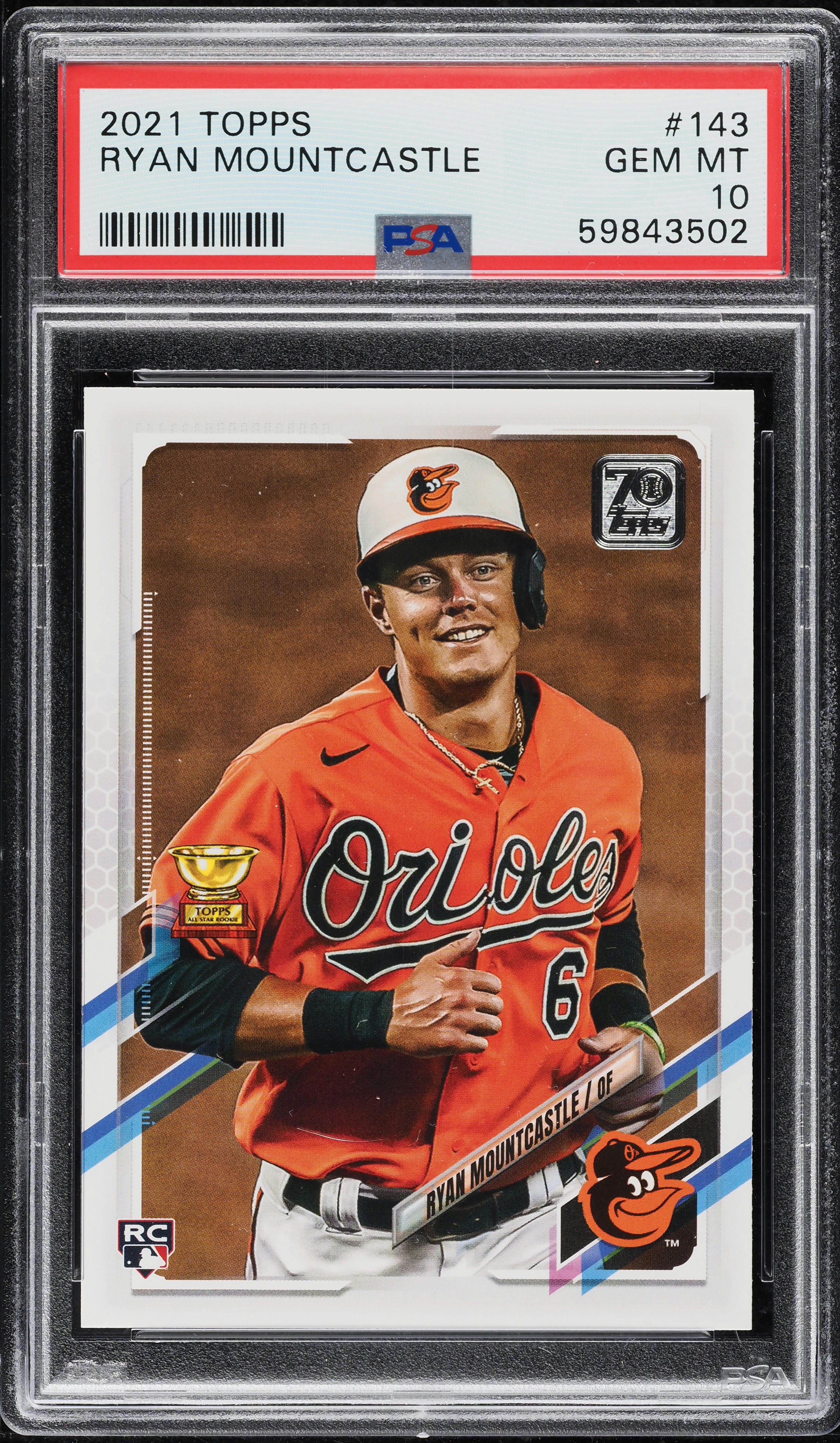 2021 Topps Ryan Mountcastle ROOKIE #143 PSA 10 GEM MINT