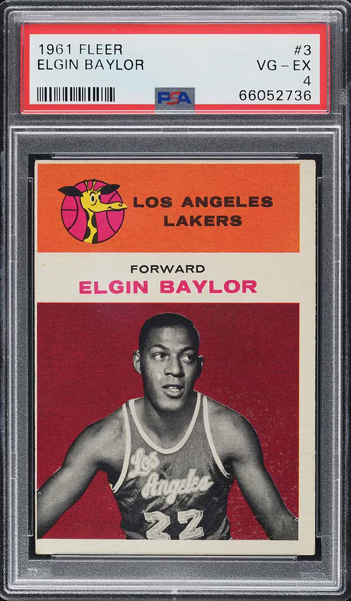 1961 Fleer Basketball Elgin Baylor ROOKIE #3 PSA 4 VGEX