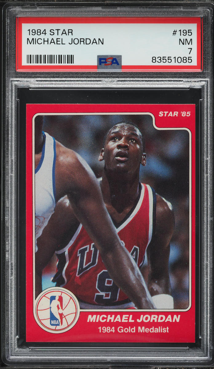 1984-85 Star Basketball Michael Jordan ROOKIE #195 PSA 7 NRMT