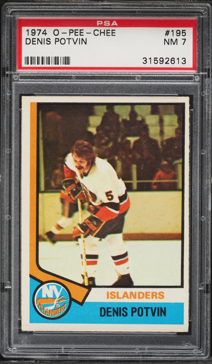 1974 O-Pee-Chee Hockey Denis Potvin ROOKIE #195 PSA 7 NRMT
