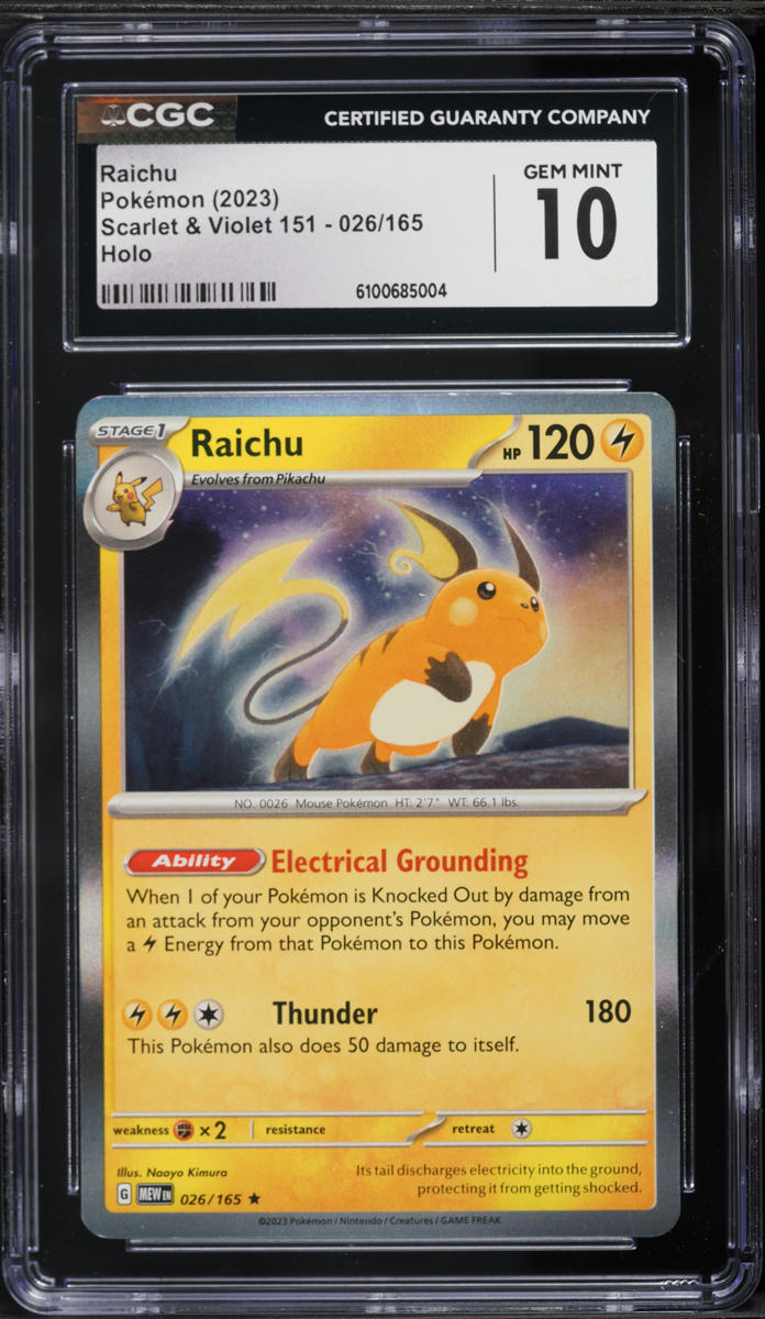 2023 Pokemon Scarlet & Violet 151 Holo Raichu #26 CGC 10 GEM MINT