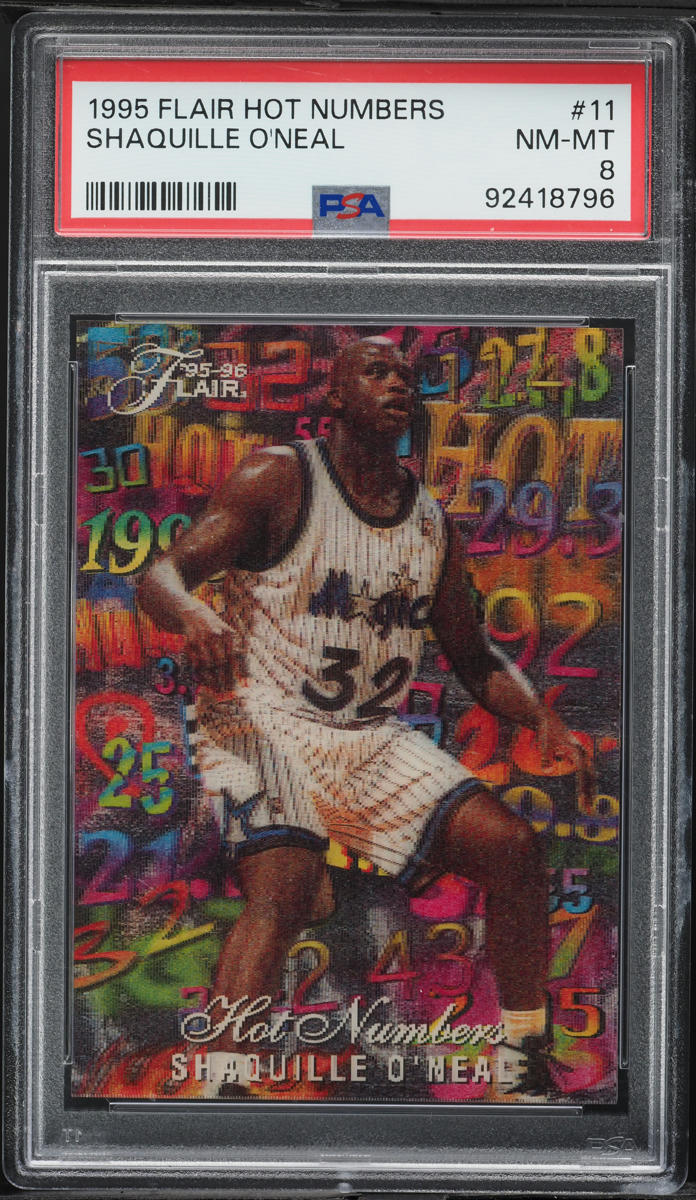 1995 Flair Hot Numbers Shaquille O'Neal #11 PSA 8 NM-MT