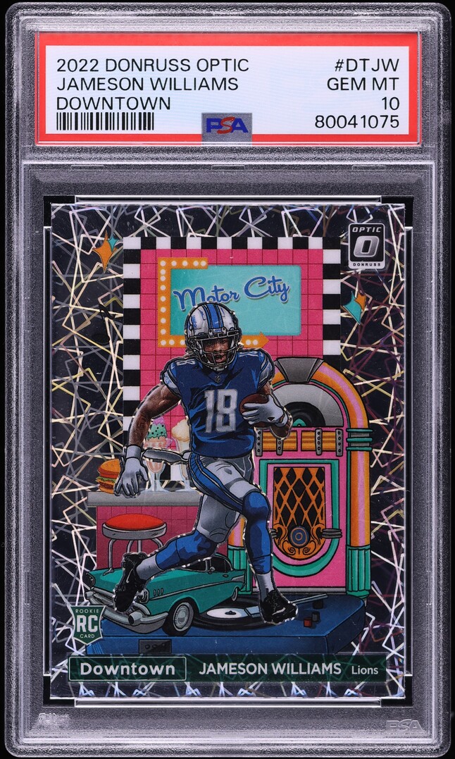 2022 Donruss Optic Downtown Jameson Williams ROOKIE #DTJW PSA 10 GEM MINT