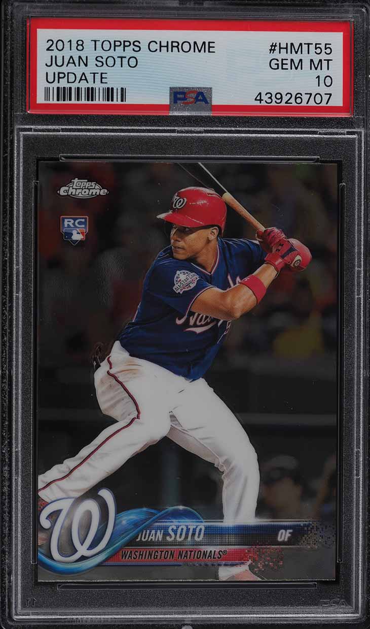 2018 Topps Chrome Update Juan Soto ROOKIE RC #HMT55 PSA 10 GEM MINT