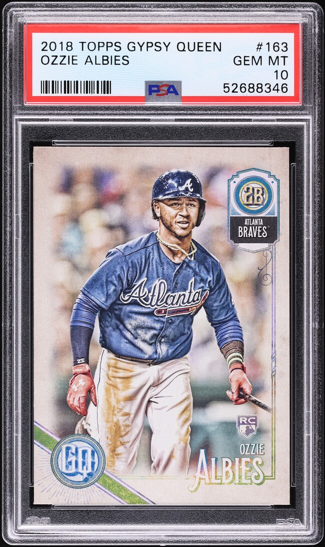 2018 Topps Gypsy Queen Extended SP Blue Ozzie Albies ROOKIE #163 PSA 10 GEM MINT