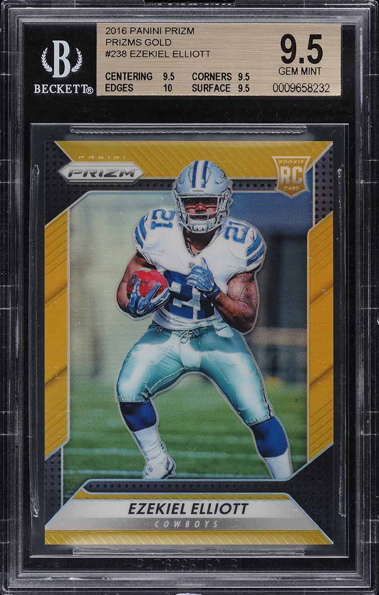 2016 Panini Prizm Gold Prizms Ezekiel Elliott ROOKIE 10/10 #238 BGS 9.5 GEM MINT