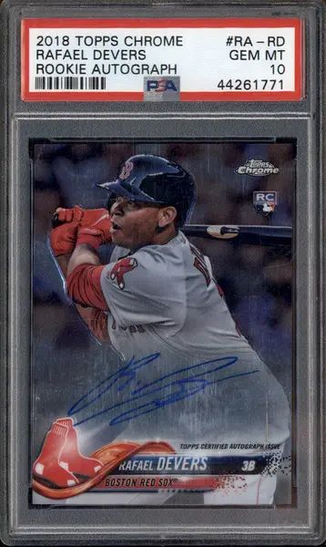 2018 Topps Chrome Rookie Autograph #RA-RD Rafael Devers RC Auto PSA 10