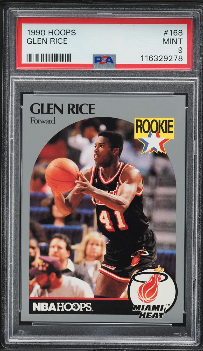 1990 Hoops Glen Rice ROOKIE #168 PSA 9 MINT