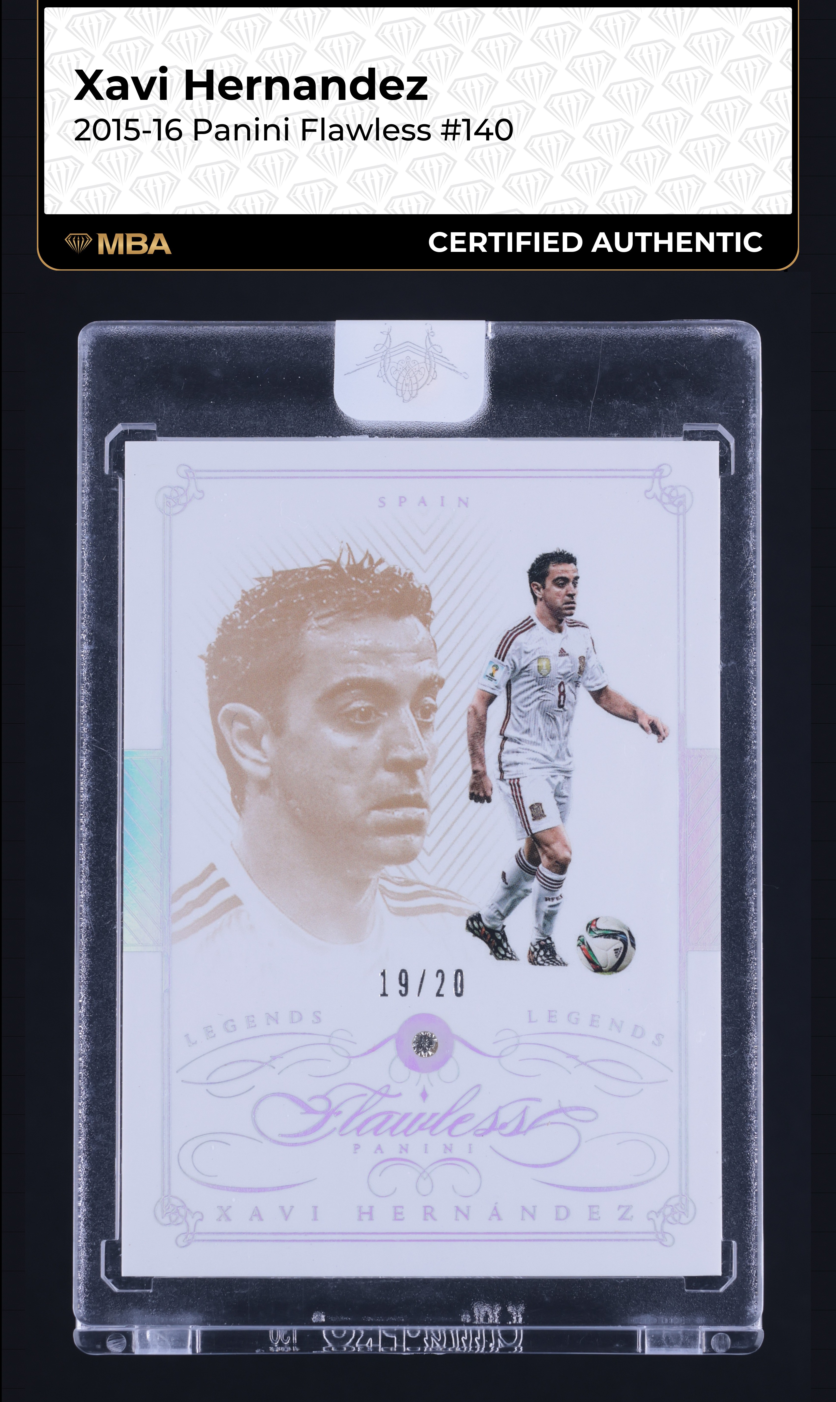2015 Panini Flawless Diamond Gems Xavi Hernandez /20 #140 MBA AUTH