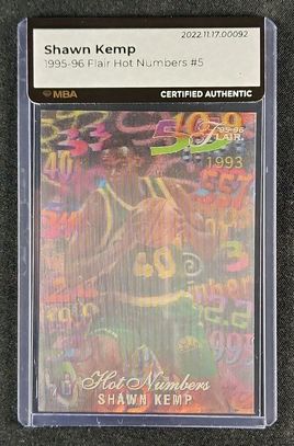 1995 Flair Hot Numbers Shawn Kemp #5 MBA AUTH