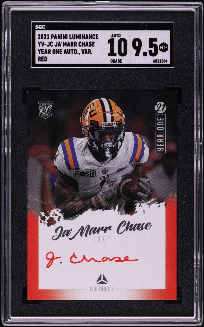 Ja'Marr Chase #YV-JC 2021 Panini Luminance Football Year One Signatures