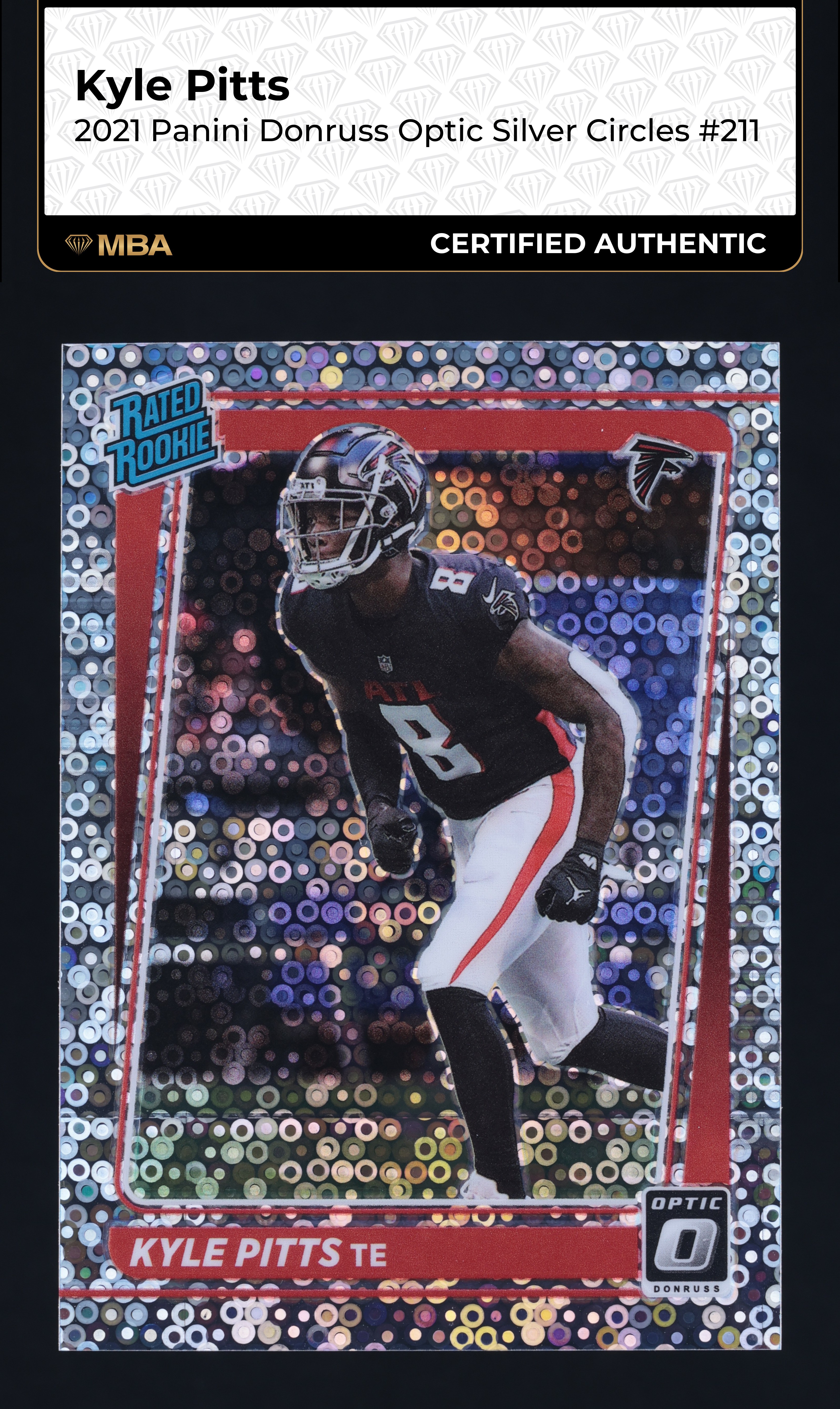 2021 Donruss Optic Silver Circles Kyle Pitts ROOKIE /125 #211 MBA AUTH