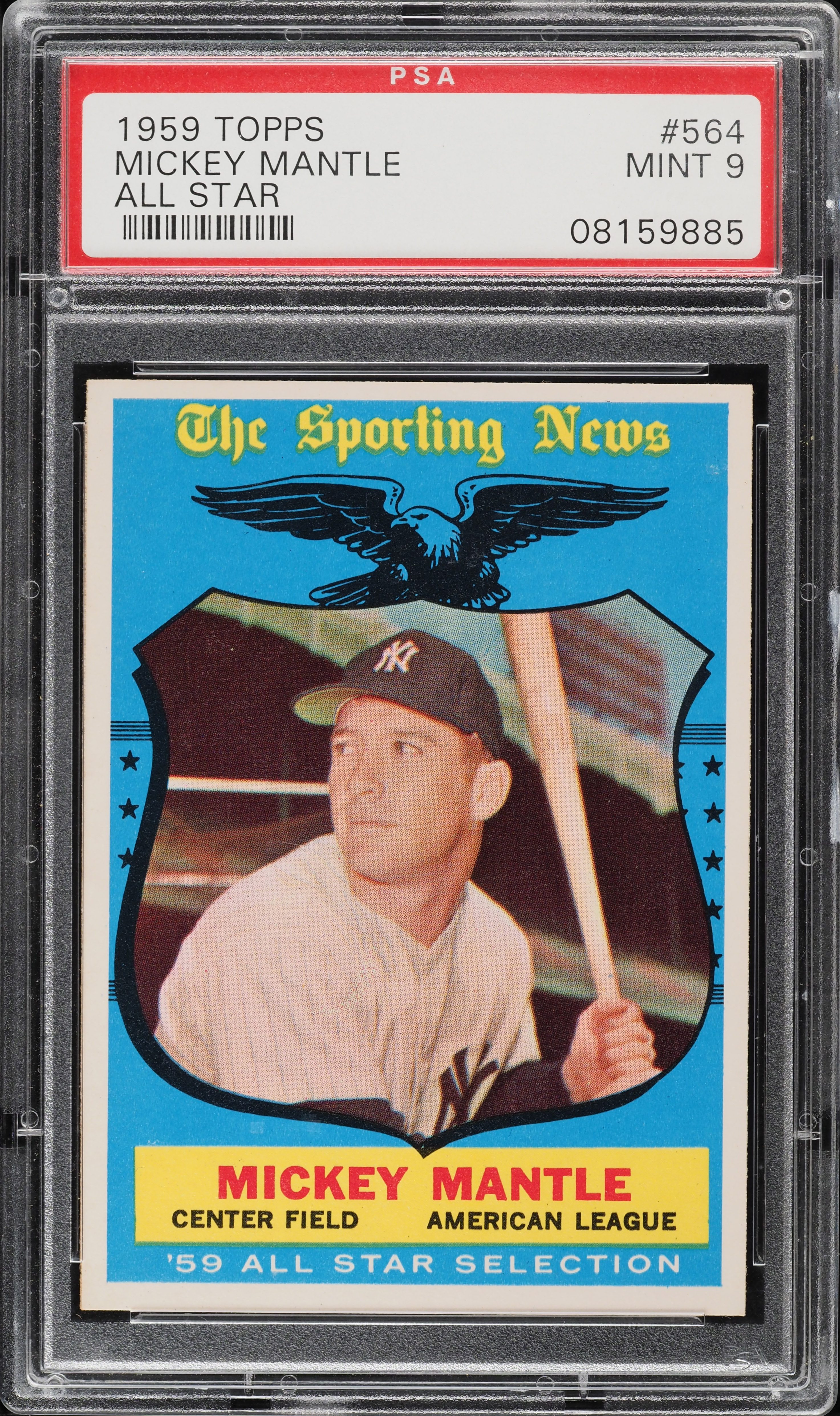 1959 Topps Mickey Mantle ALL-STAR #564 PSA 9 MINT