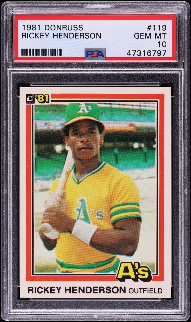 1981 Donruss Rickey Henderson #119 PSA 10 GEM MINT
