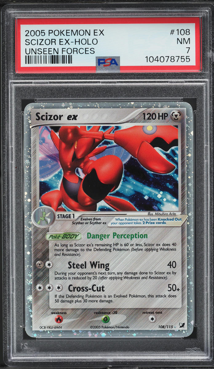 2005 Pokemon EX Unseen Forces Holo Scizor ex #108 PSA 7 NRMT