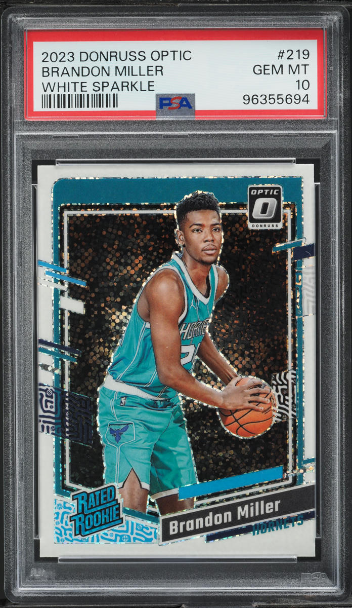 2023 Donruss Optic White Sparkle Brandon Miller ROOKIE #219 PSA 10 GEM MINT