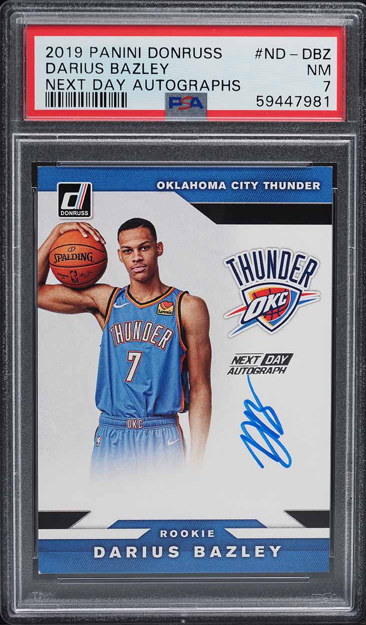 Darius Bazley #ND-DBZ 2019-20 Donruss Basketball Next Day Autographs