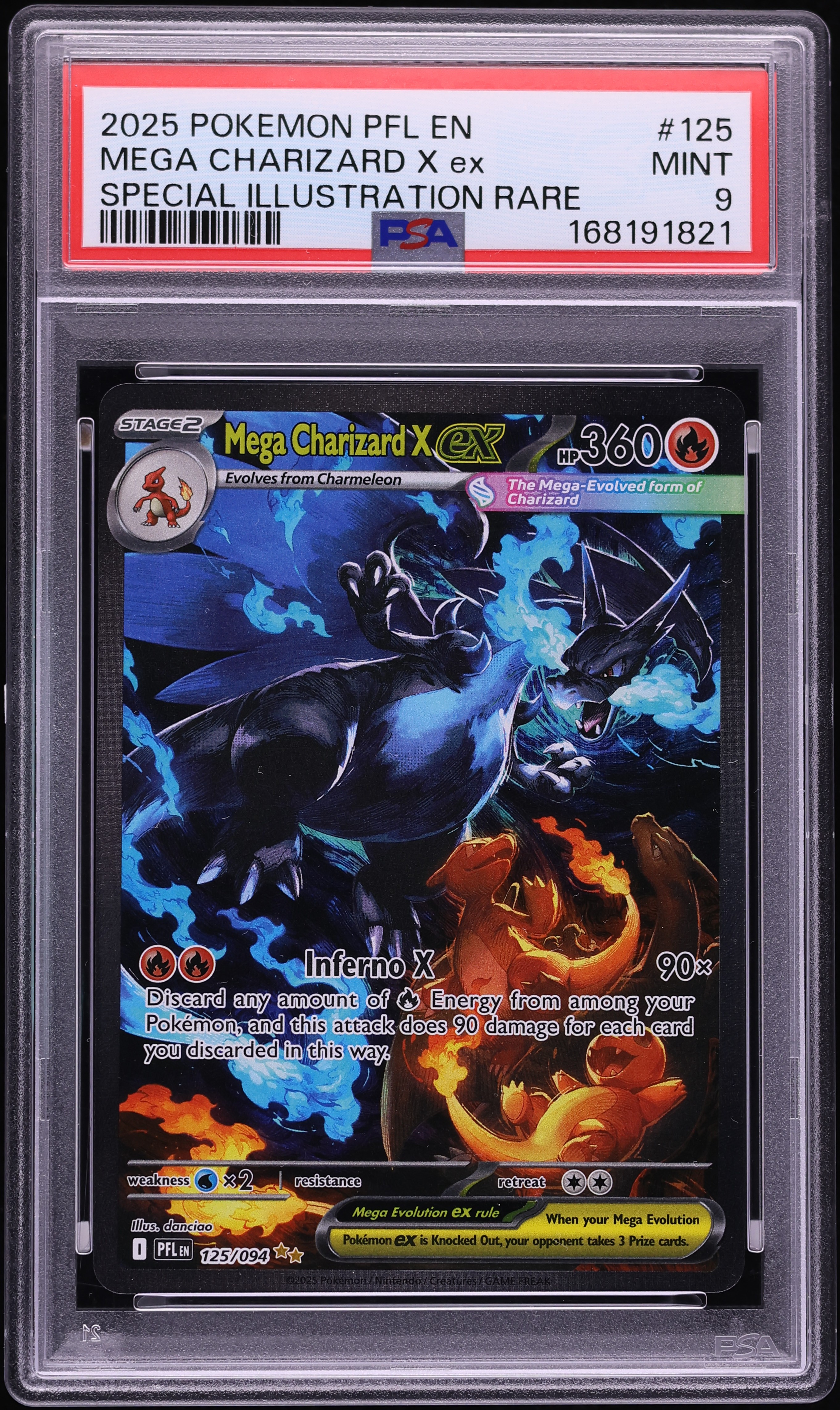 2025 Pokemon Mega Evolution Phantasmal Flames SIR Mega Charizard X Ex #125 PSA 9 MINT