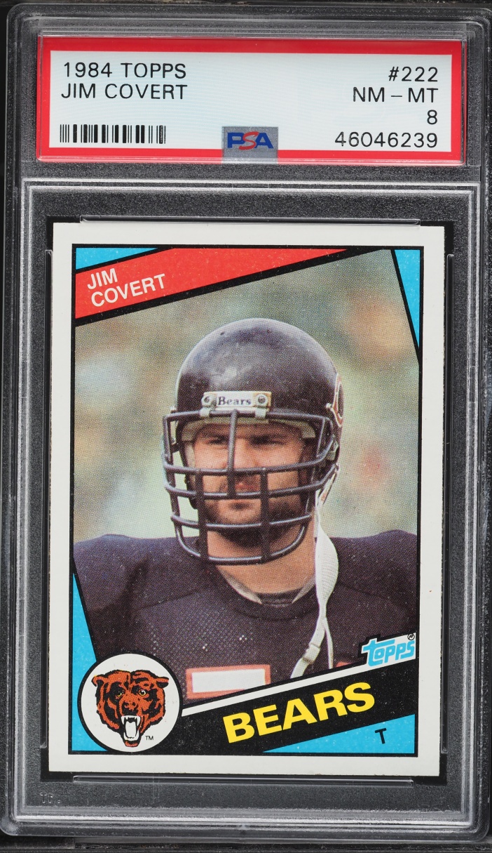 1984 Topps Football Jim Covert ROOKIE #222 PSA 8 NM-MT