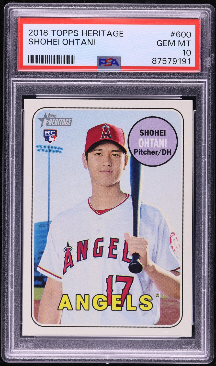 2018 Topps Heritage Shohei Ohtani ROOKIE #600 PSA 10 GEM MINT