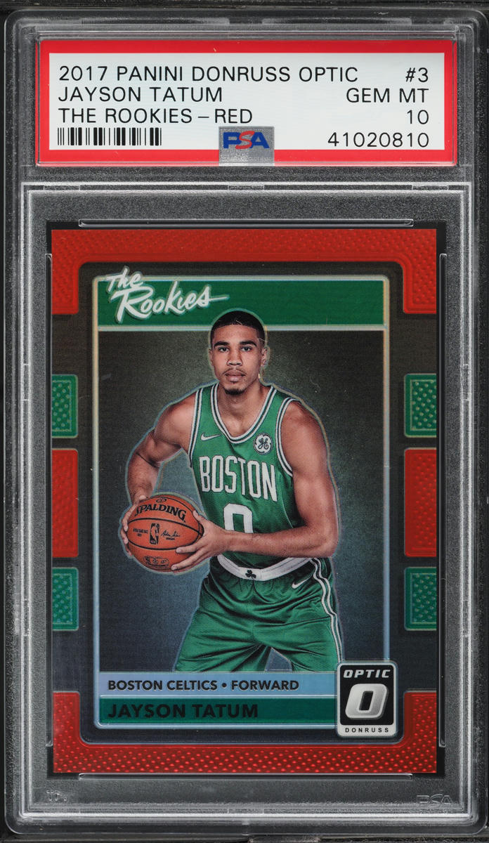 2017 Donruss Optic The Rookies Red Jayson Tatum ROOKIE /99 #3 PSA 10 GEM MINT