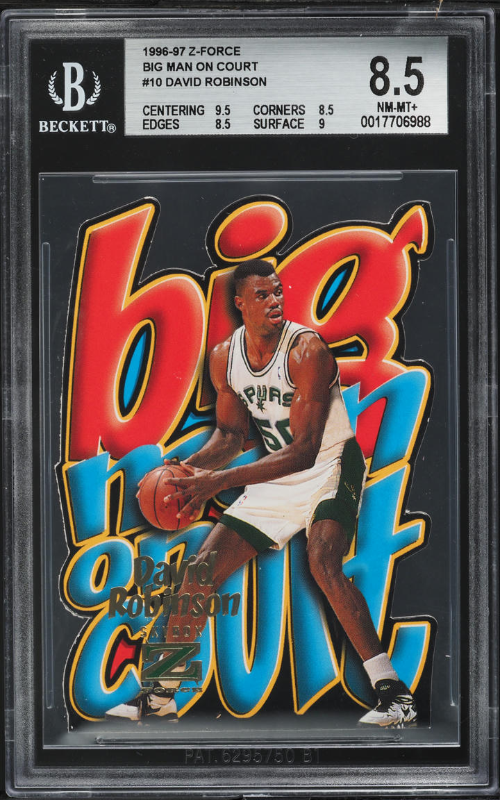 1996 Skybox Z-Force Big Men On Court Die-Cut David Robinson #10 BGS 8.5 NM-MT+