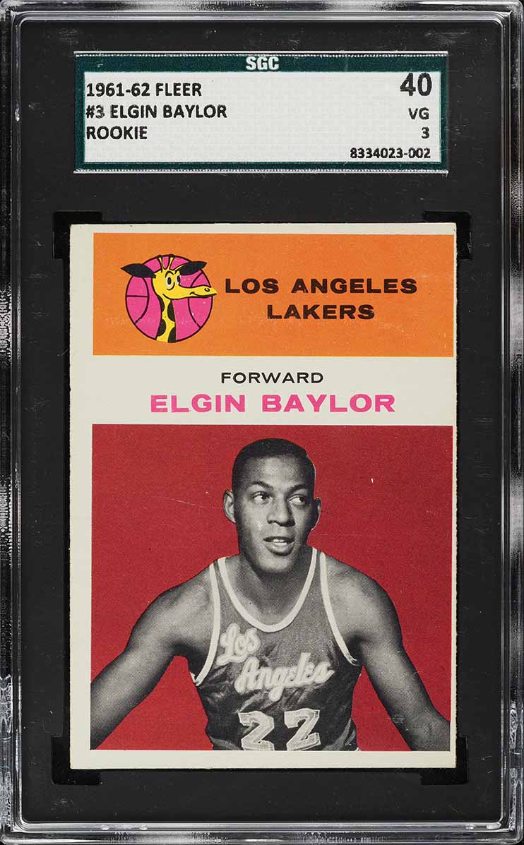 1961 Fleer Basketball Elgin Baylor ROOKIE #3 SGC 3 VG